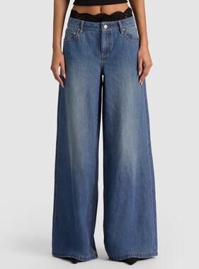Alice + Olivia IAN LACE TRIM JEAN